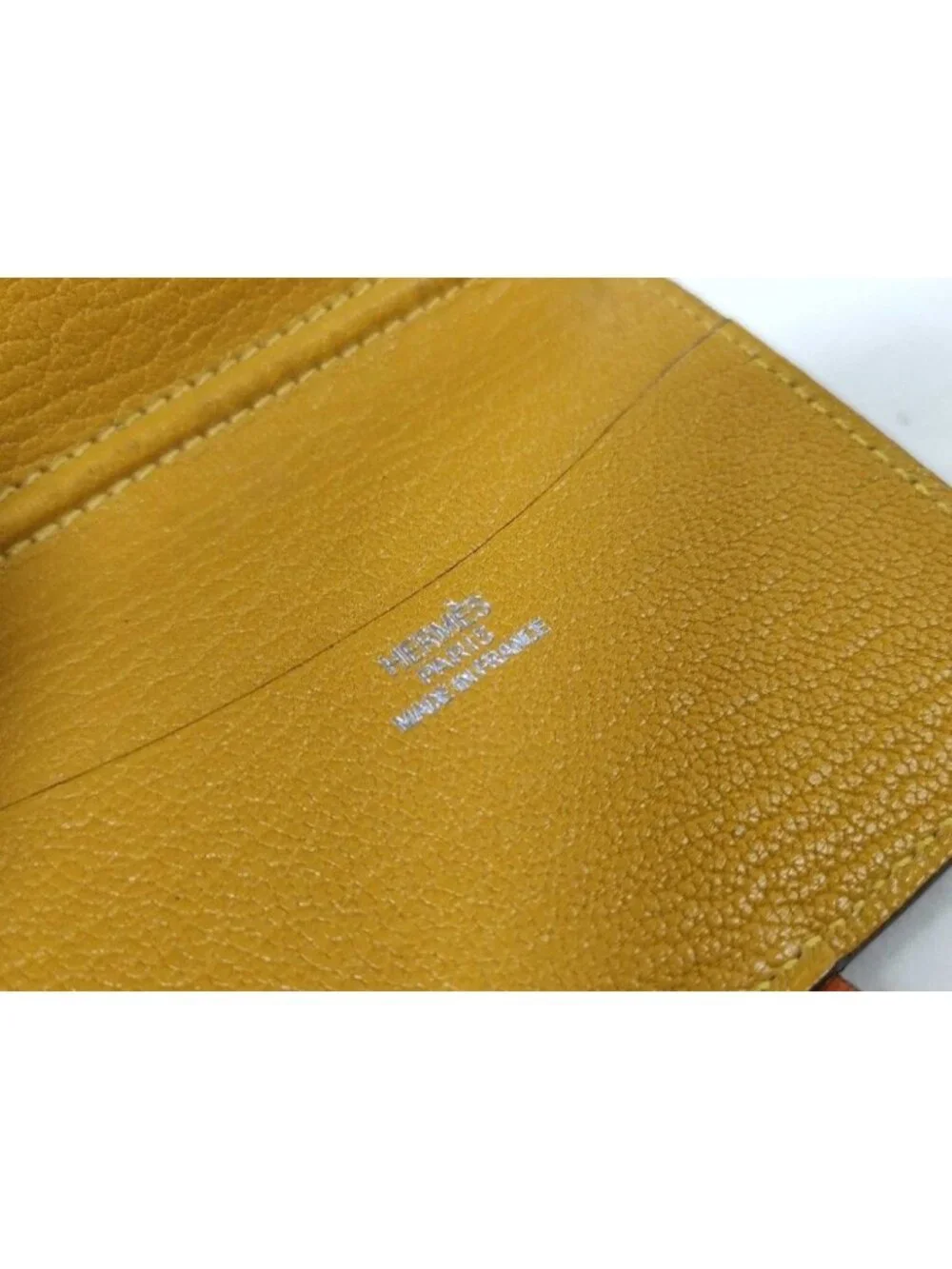 Hermes Notebook Case Agenda Mini Orange Yellow Leather Stationery